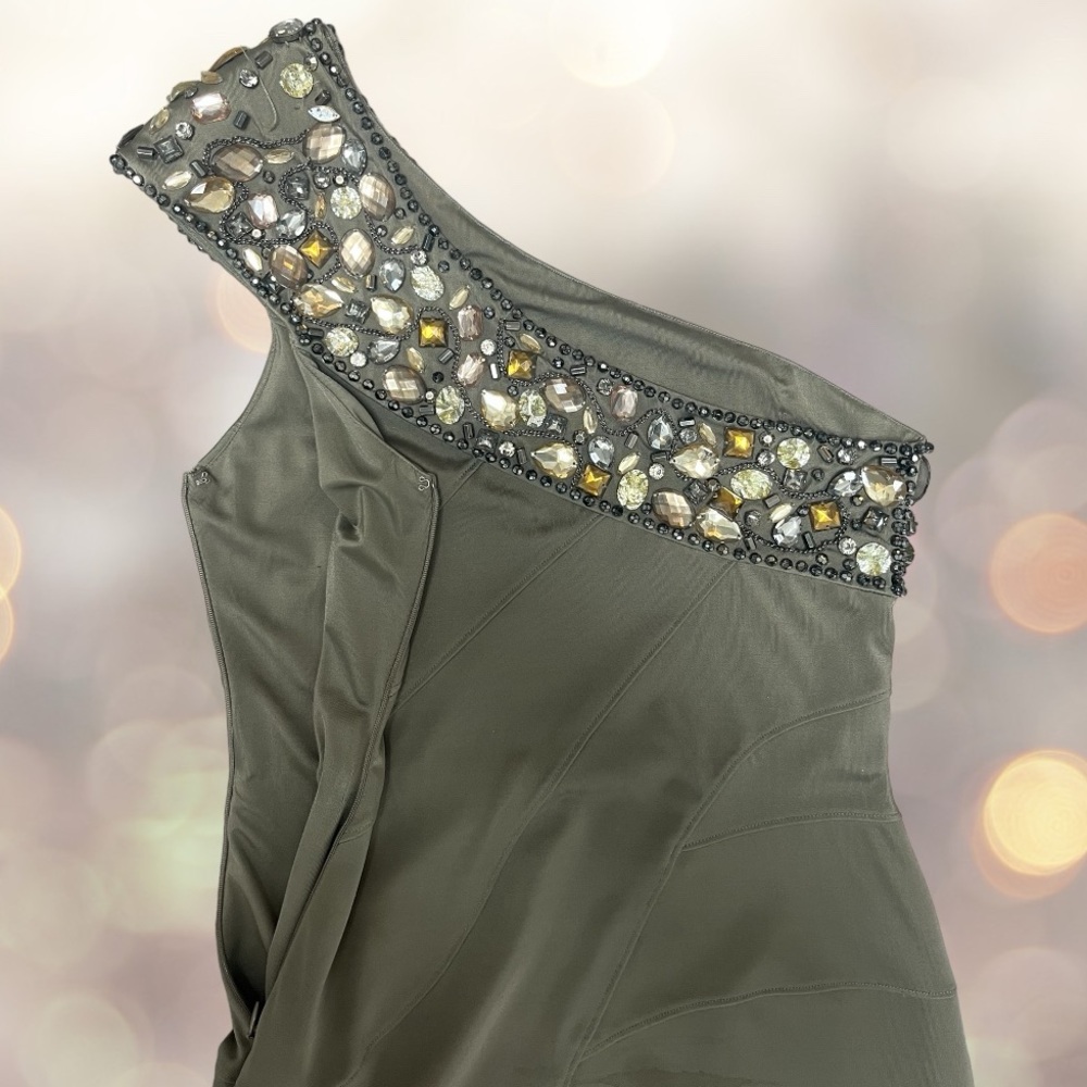 Bebe Rhinestone One-Shoulder Dress - Picture 3 of 6